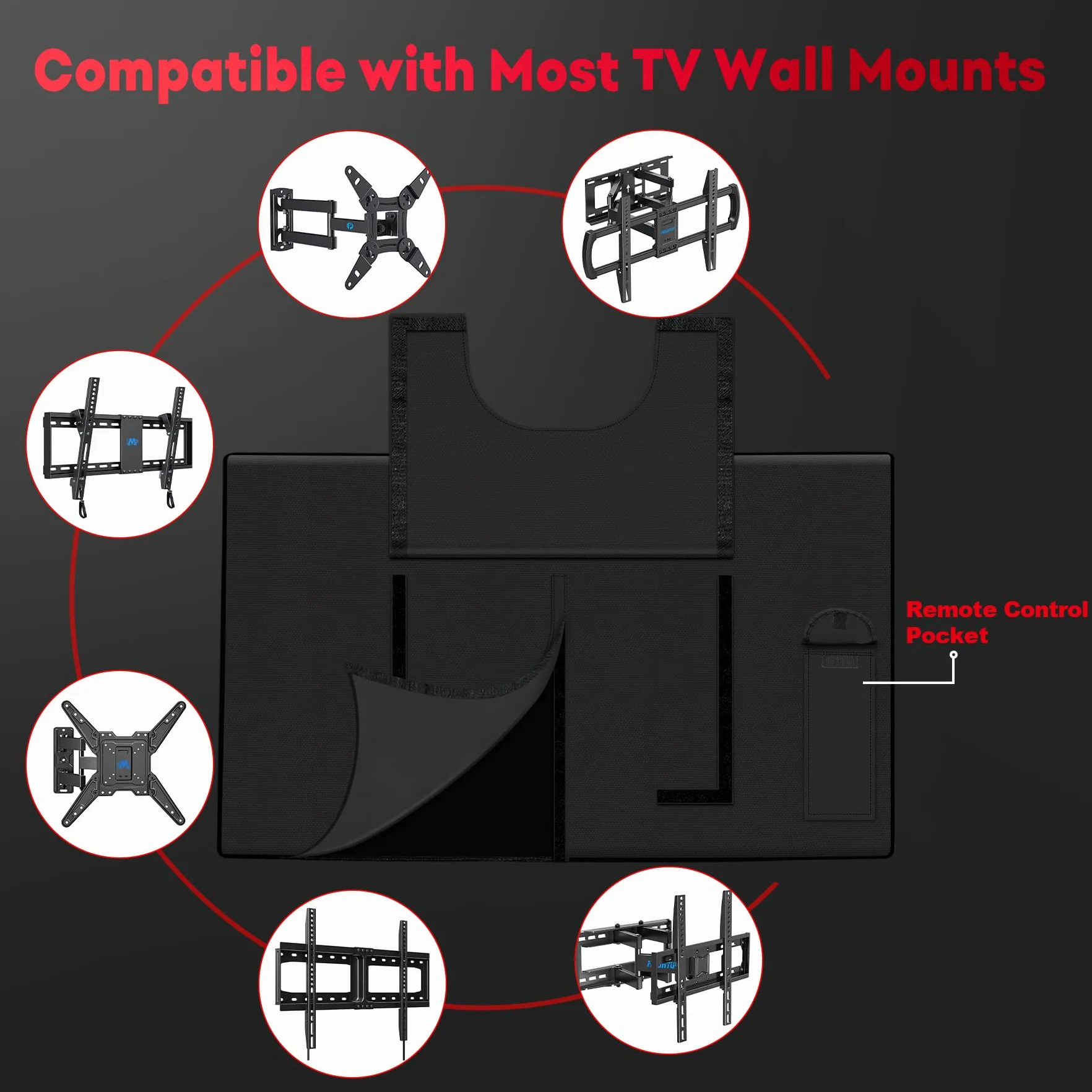 Zettum Custodia per TV pieghevole 40-43 pollici Impermeabile Tessuto Oxford 600D PU con Cerniera