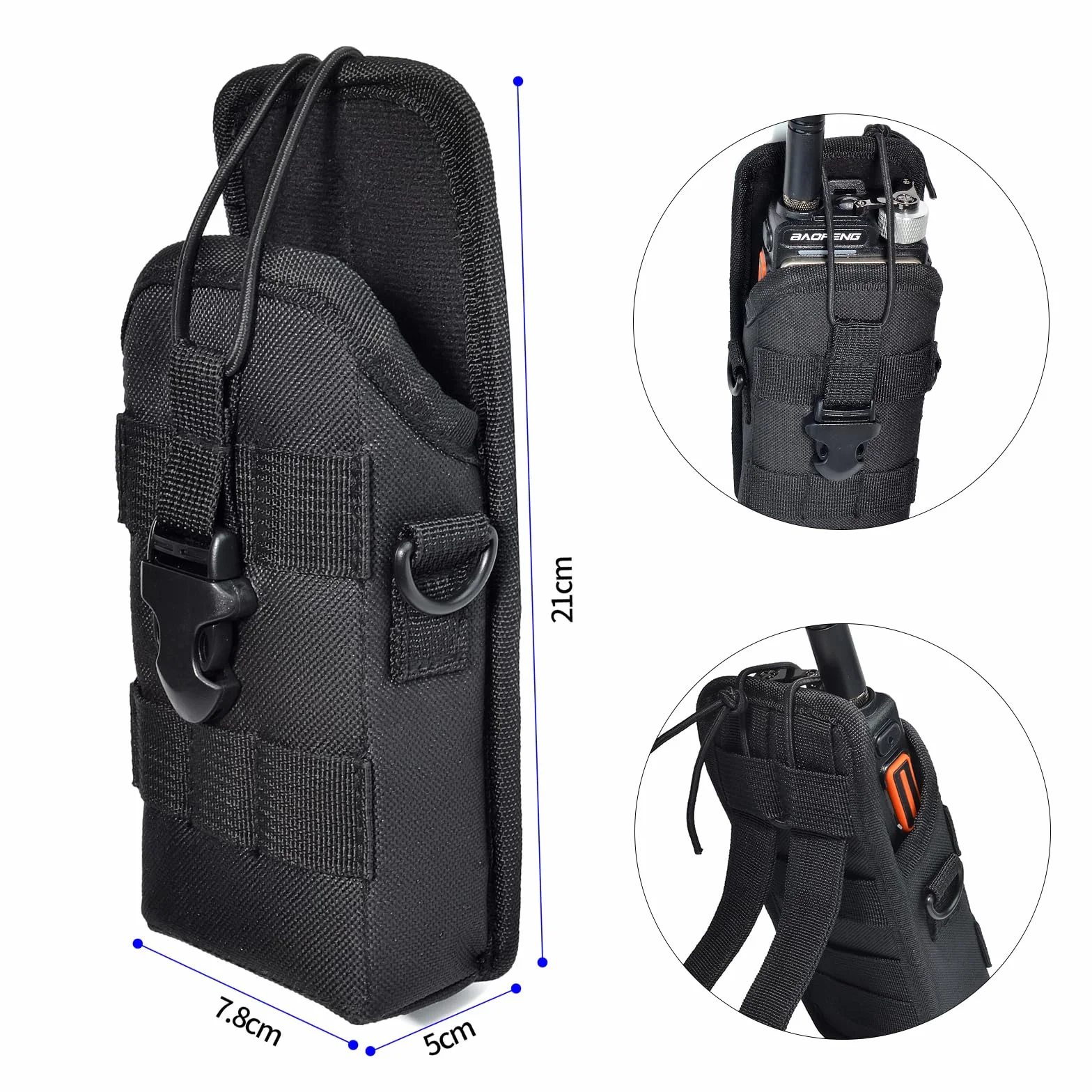 Molle Radio Pouch Walkie Talkie Supporto per Gilet Radio Cintura CB Motorola DP1400 CP040 GP88