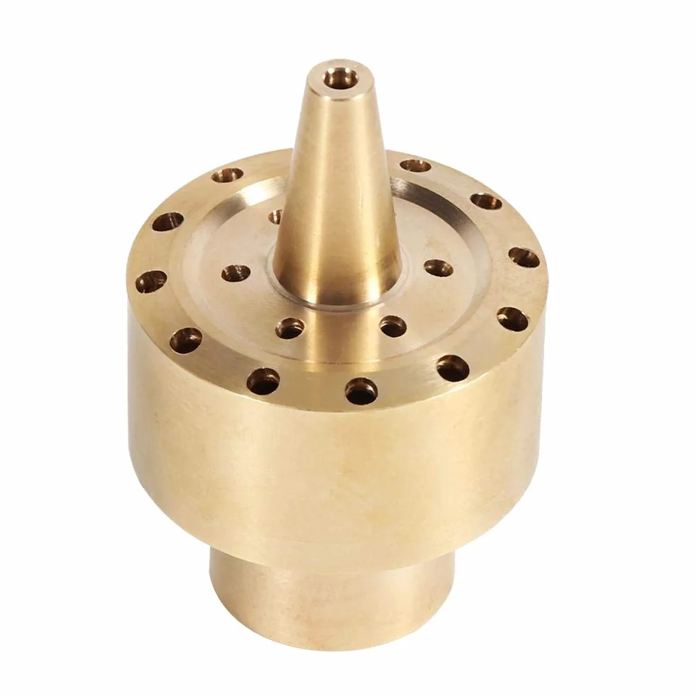 Fdit Ugello a Fontana in Stile Colonna in Ottone Fontana per Stagno da Giardino Ugello per Acqua Scattering poroso Spruzzatore Testa di spruzzo Oro(1/2")