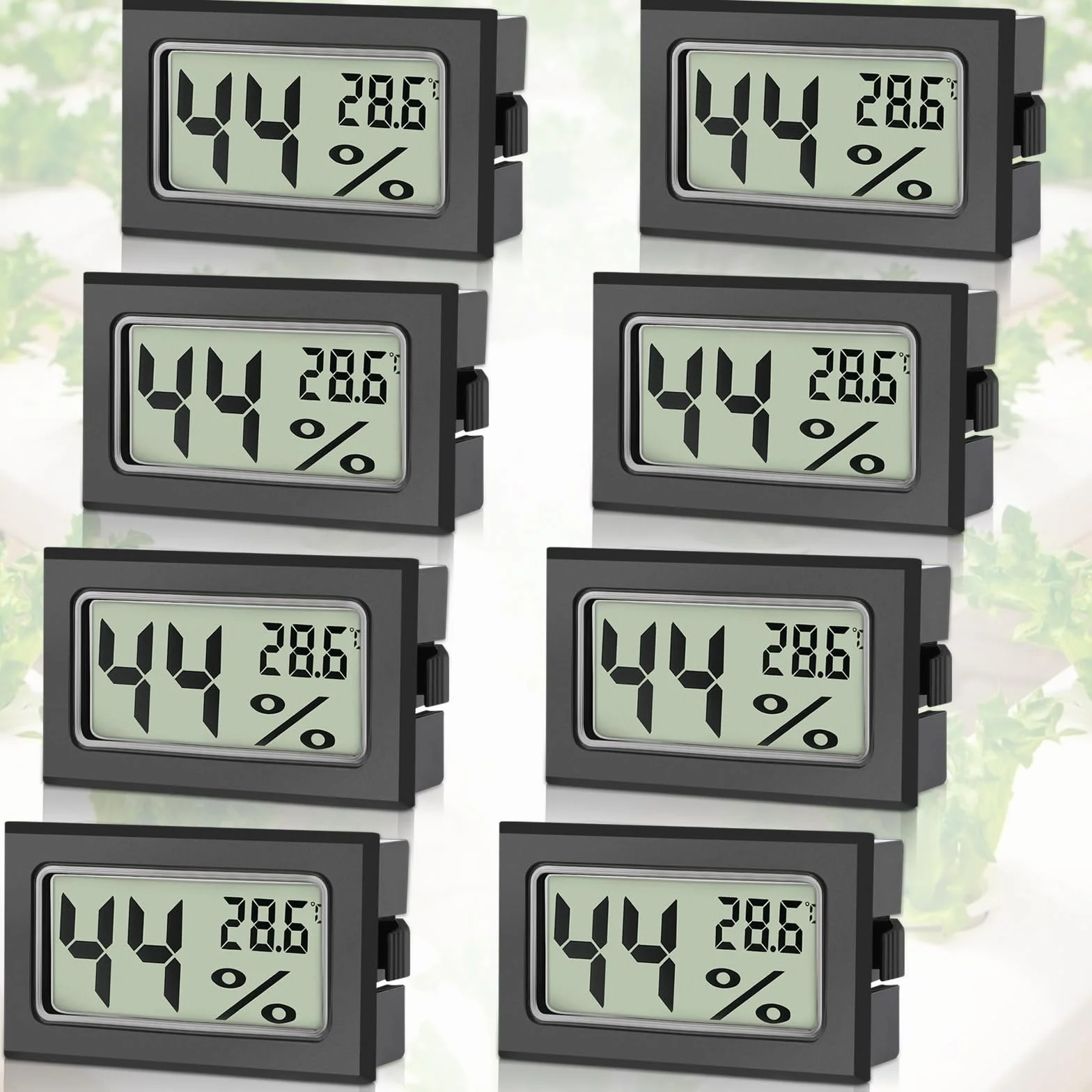 Sprifityy 8 Pezzi Mini Termometro Ambiente Interno Digitale, Igrometro Digitale con Gradi Celsius -50°C~+70°C, Igrometro Umidità Casa per Serra, Casa, Ufficio, Giardino, Cantina, Seminterrato (Nero)