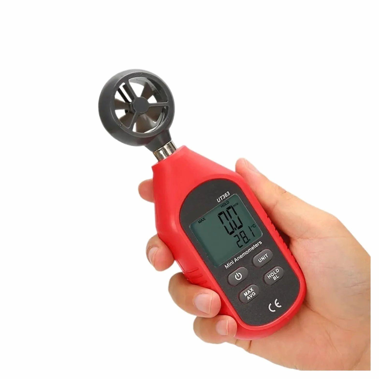 UT363 Anemometro Portatile Digitale UT363BT Misuratore di velocità del Vento Tester di Temperatura Display LCD Misuratore di velocità del Flusso d'Aria(UT363 BT)