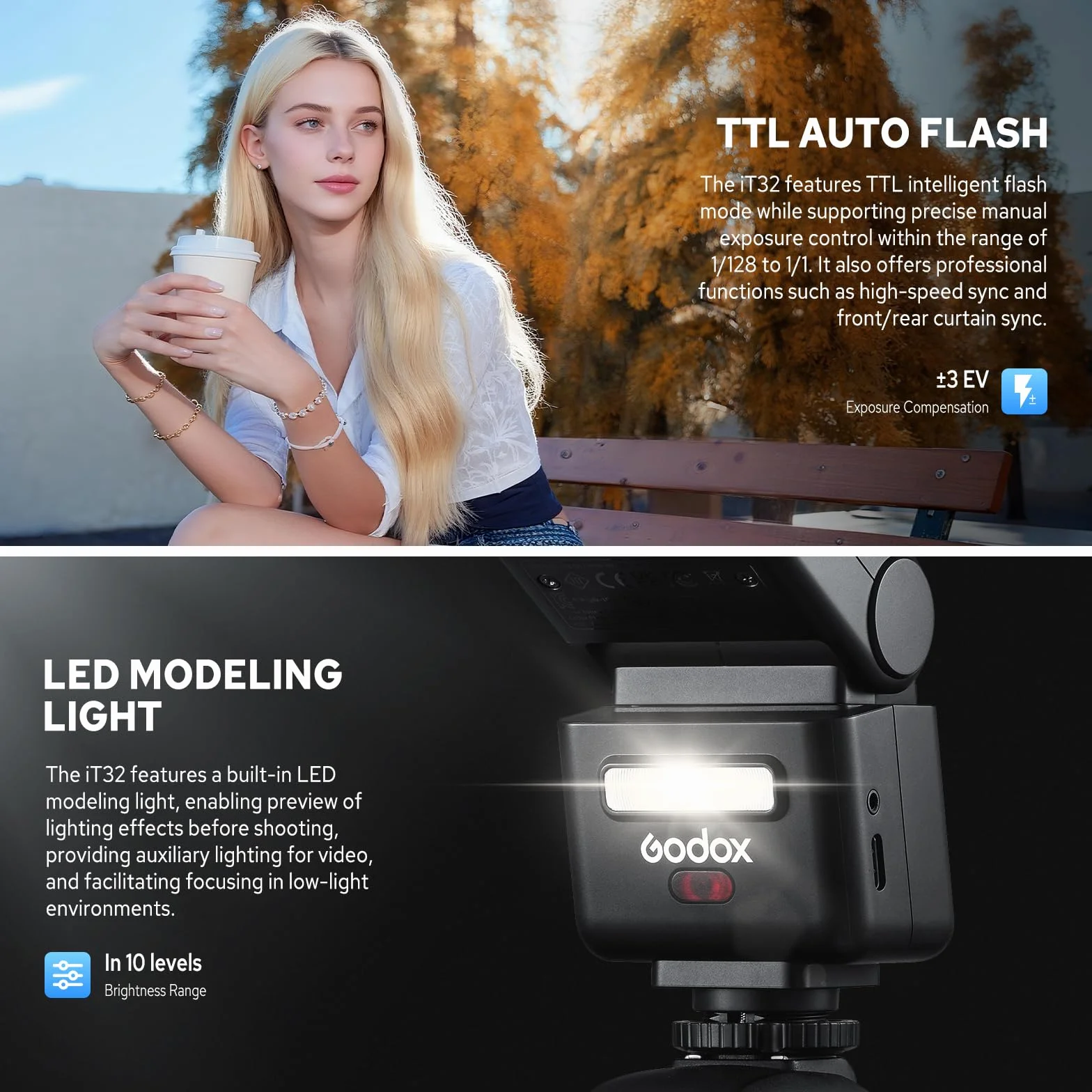 Godox iT32 Camera Flash Kit Sony 2.4G TTL HSS Magnetic Hotshoe Trigger