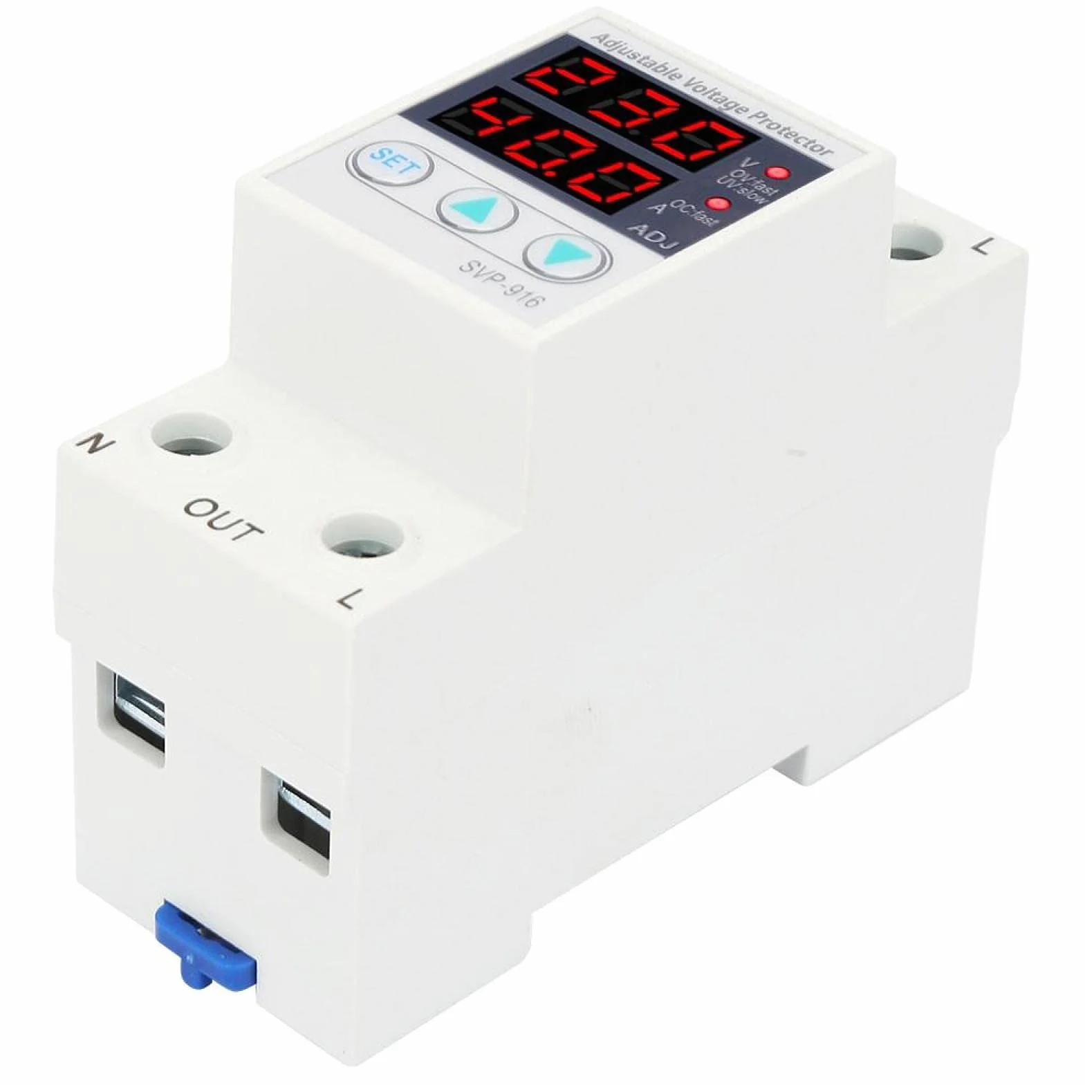 Protettore di Sovratensione Monofase 230VAC con Display LCD, Guida DIN 63A