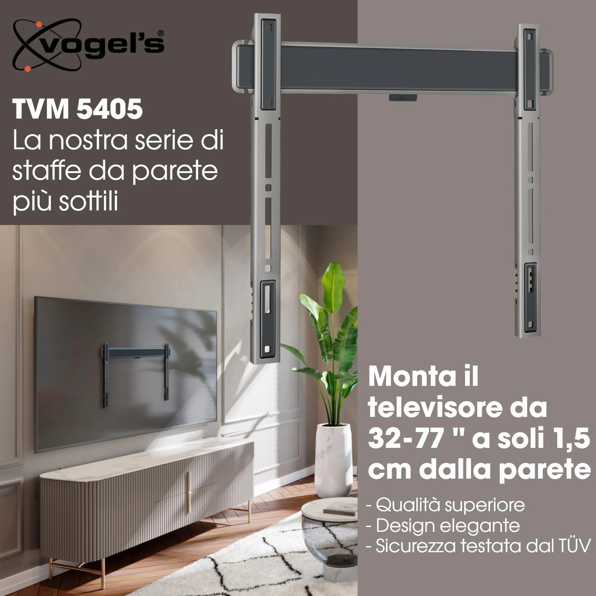 Vogel's Elite 5405 Supporto TV fisso per TV 32-77", 75 kg, VESA 400x400