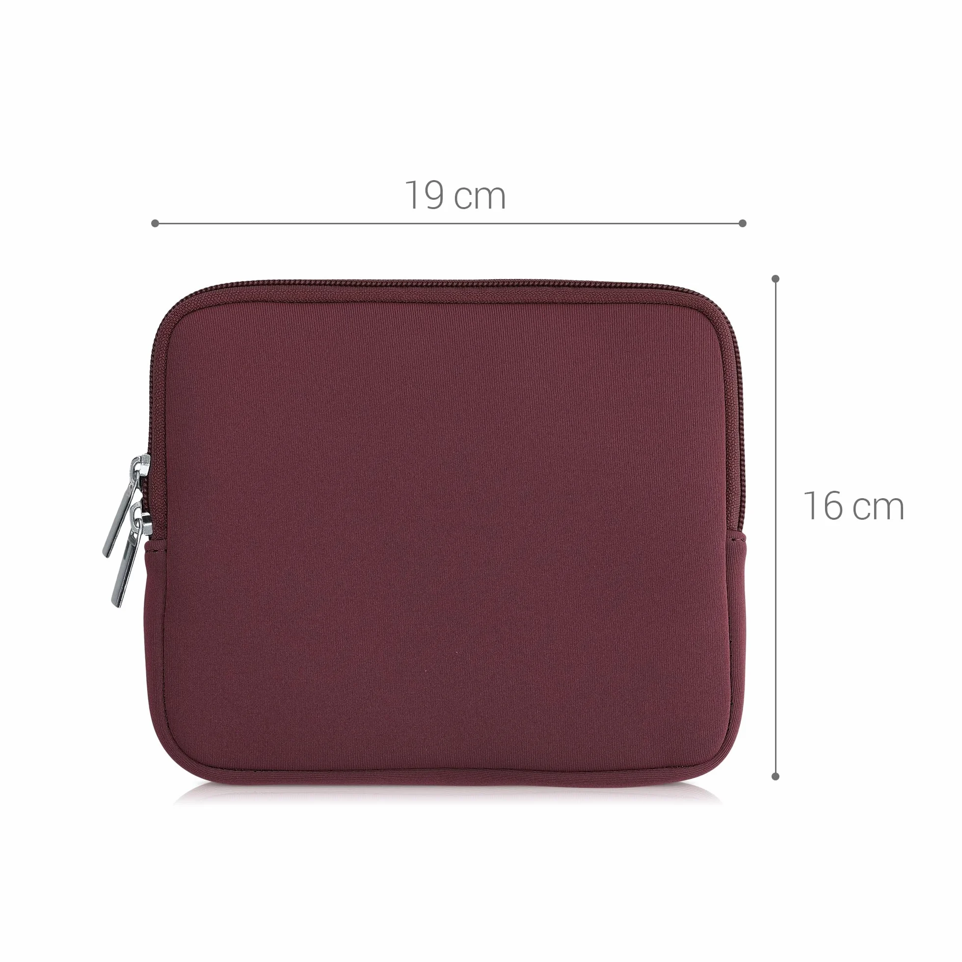 Custodia Universale per eReader kwmobile, Copertina in Neoprene Malva con Chiusura a Zip, Misura 17,5 x 14,7 x 1 cm