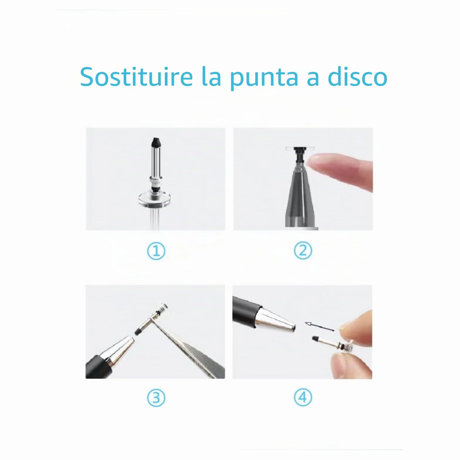 Pennino capacitivo ad alta sensibilità per Samsung Galaxy Tab A9+/A8/A7/A7 Lite, Apple iPad, Fire HD, Surface (nero)