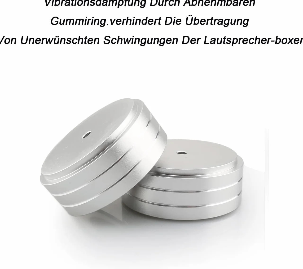 Piedini ammortizzatori HiFi in alluminio 58 x 22 mm per altoparlante argento