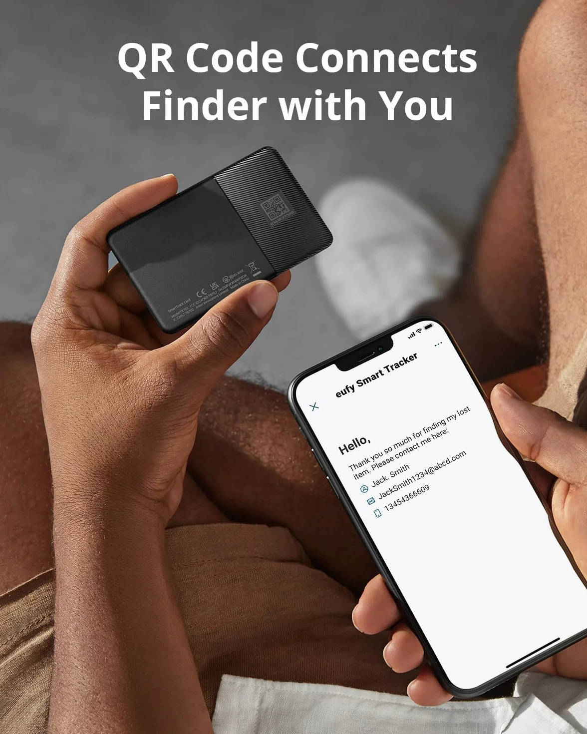 eufy Security SmartTrack Card nera resistente acqua spessore 2,4 mm durata batteria 3 anni
