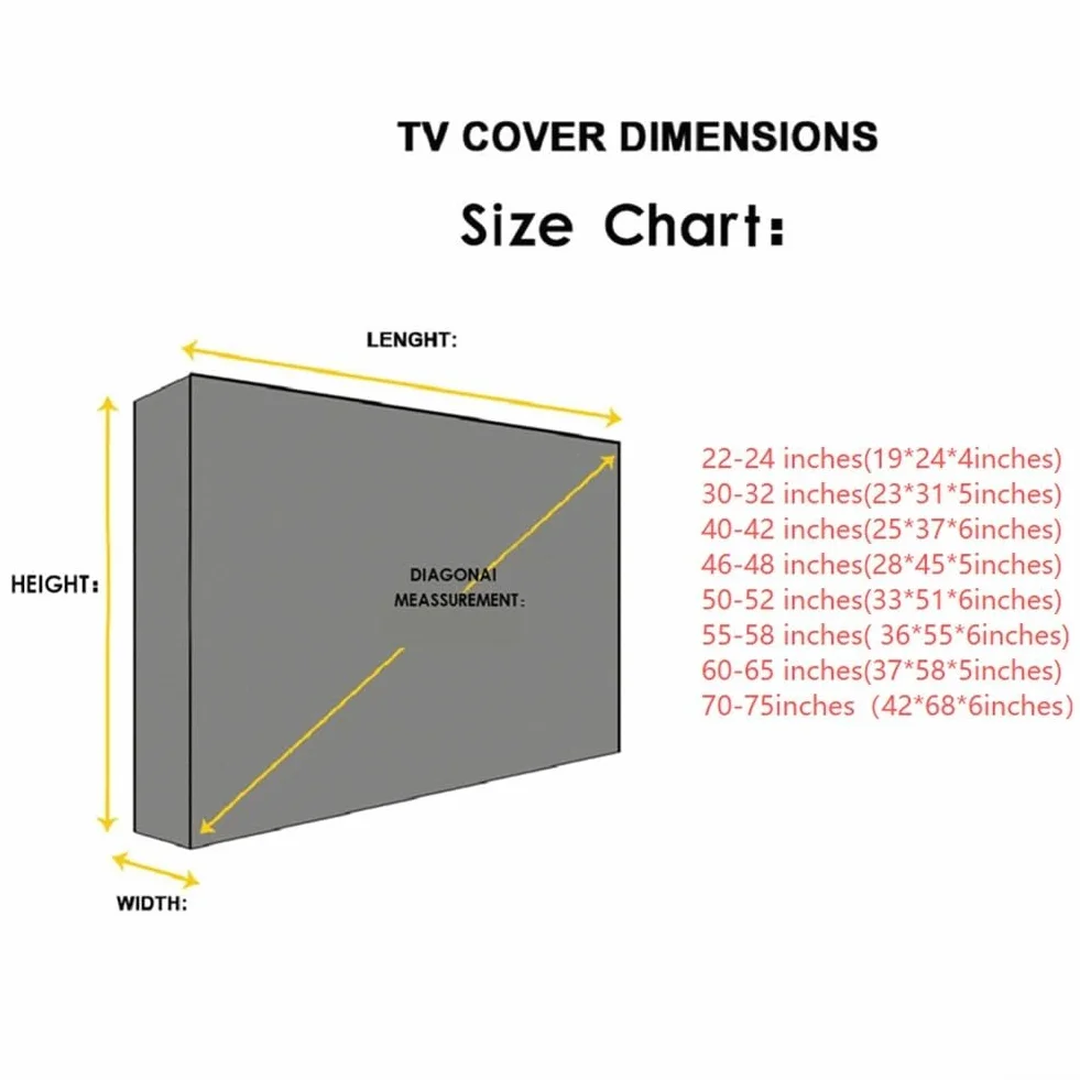 Copertura per televisore esterno impermeabile antipolvere tessuto Oxford 210D 30-32 pollici