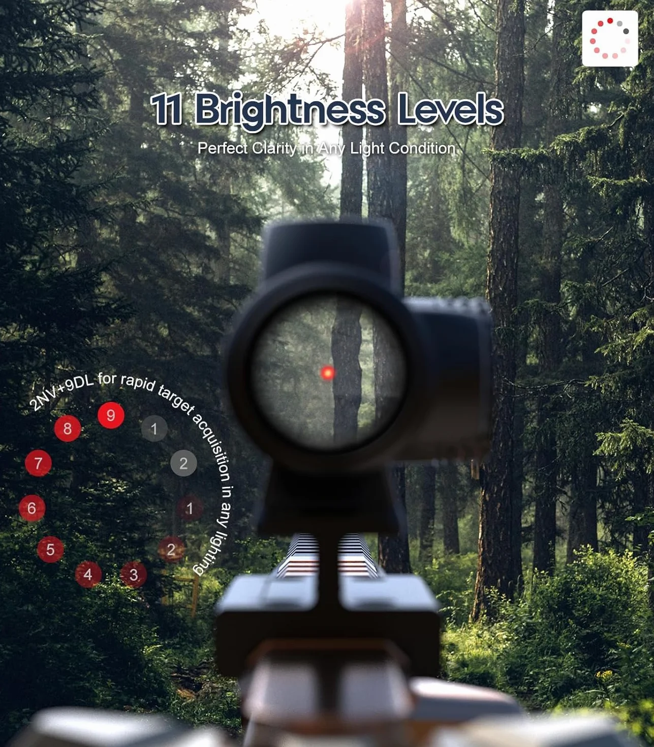 Feyachi V90 2 MOA Red Dot Scope Shake Awake Waterproof Riflescopes 25mm .75" Rser Mount