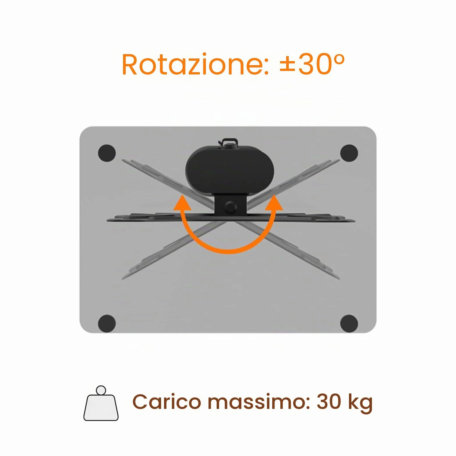 GRIFEMA GB1005-2 Supporto TV da Tavolo 17-43 Pollici Girevole Regolabile in Altezza Base in Vetro Temperato Fino a 30 kg Vesa 200x200mm
