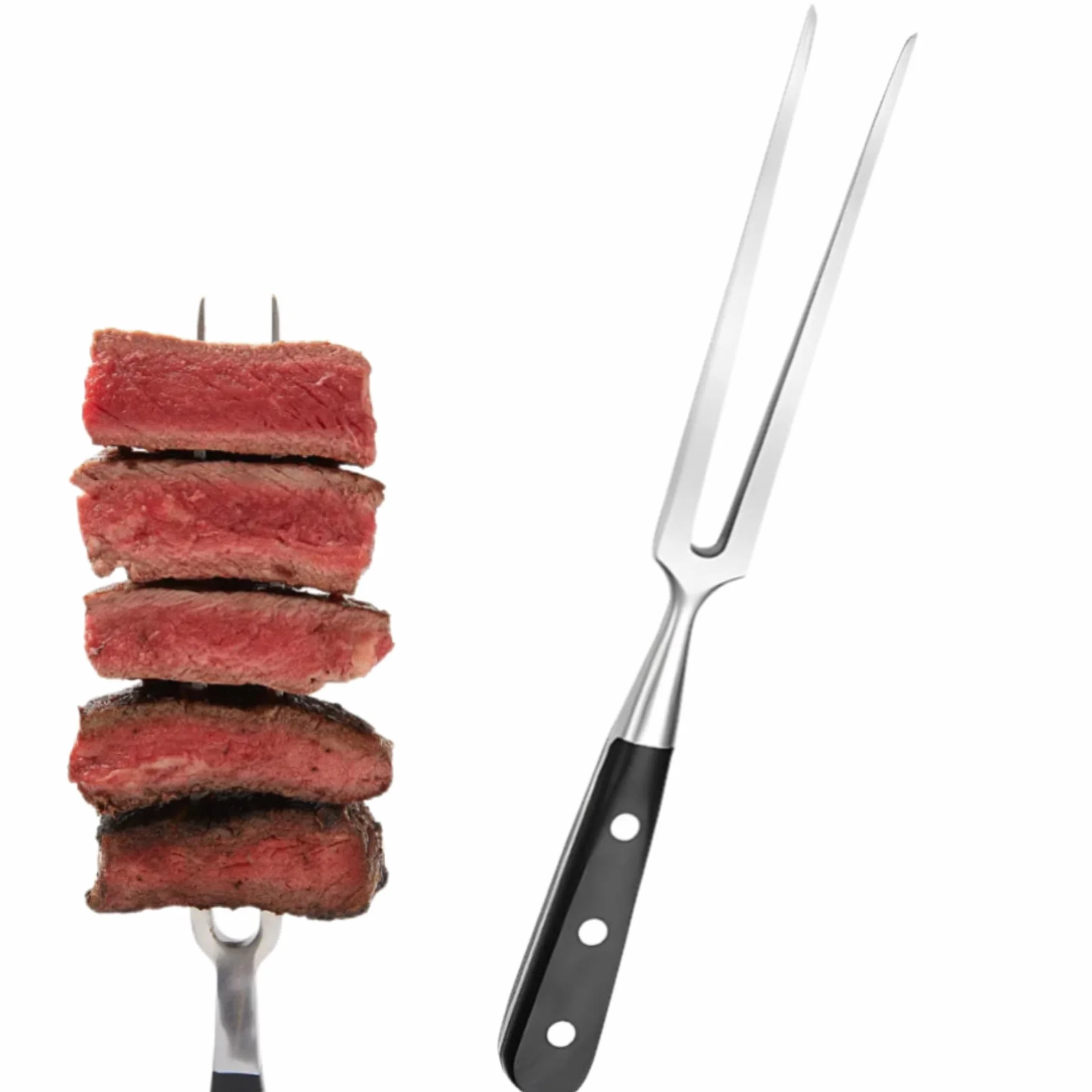 HEKOBAG Forchetta per Carne in Acciaio Inox - Da Barbecue e Arrosti, Lama 19 cm
