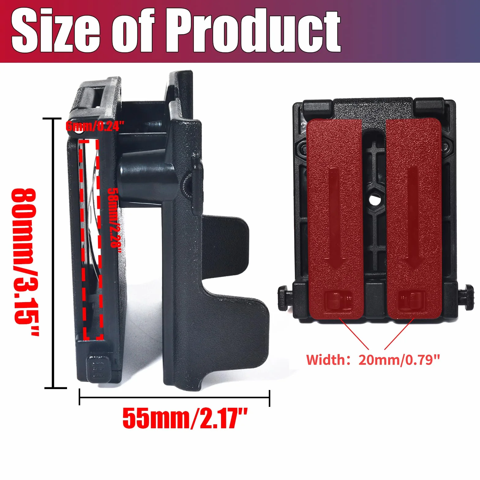 Clip universale da cintura fondina radio MOLLE supporto tattico per Baofeng Motorola Midland Kenwood Walkie-talkie
