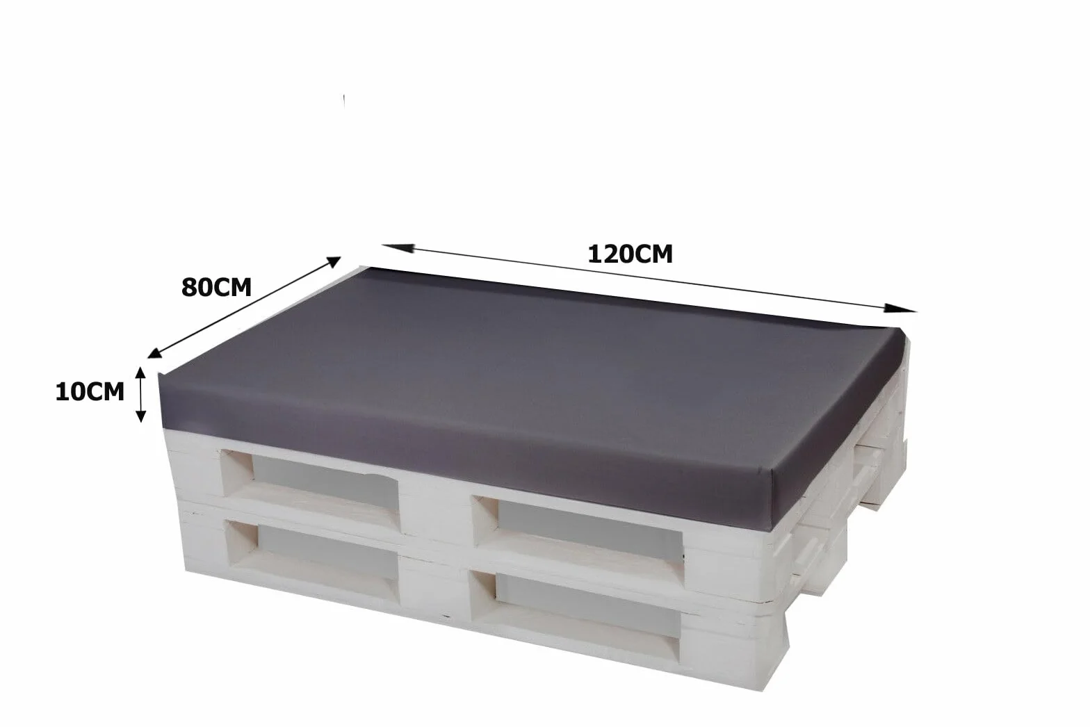 Copricuscino per Cuscini Pallet 120x80x10cm Antracite Federa Impermeabile Interni Esterni