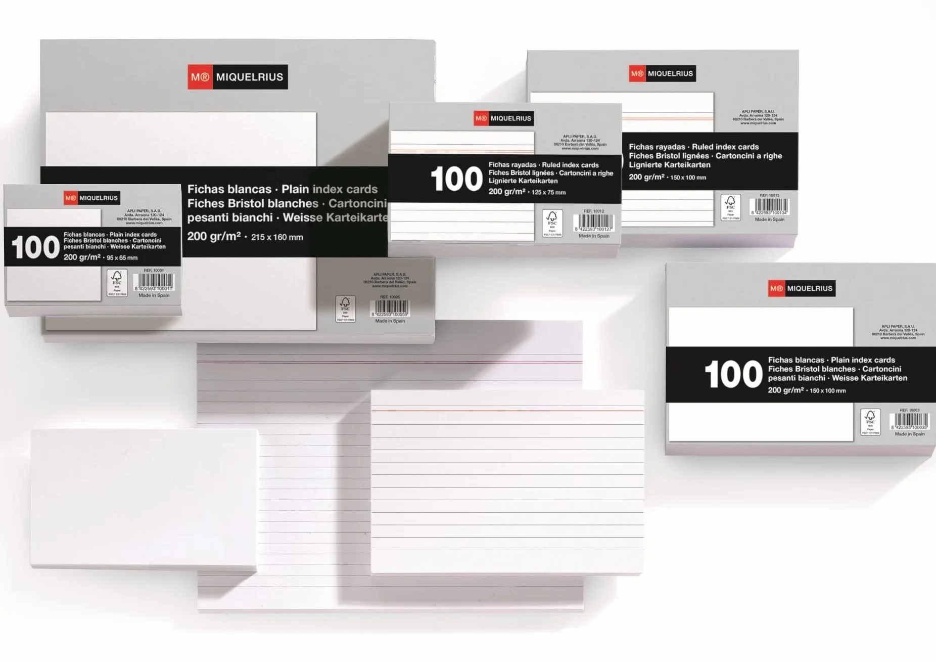 Miquelrius Flashcards 100 schede di studio a righe 150 x 100 mm cartoncino 200 g/m² materiale scolastico