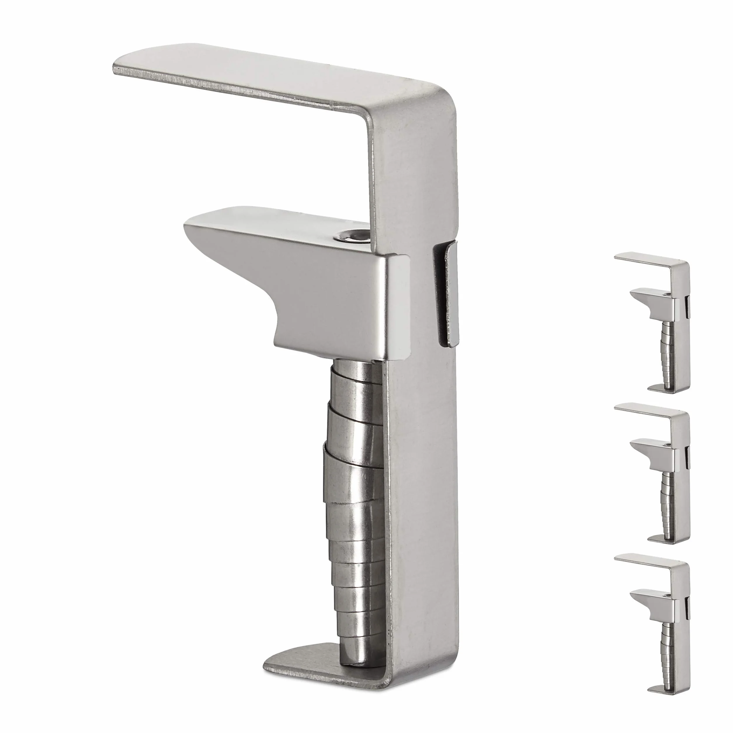 Relaxdays Clip Fermatovaglia Regolabile, Set da 4 Morsetti per Tavoli Spessi, Acciaio, fino a 4,2 cm spessore, argento