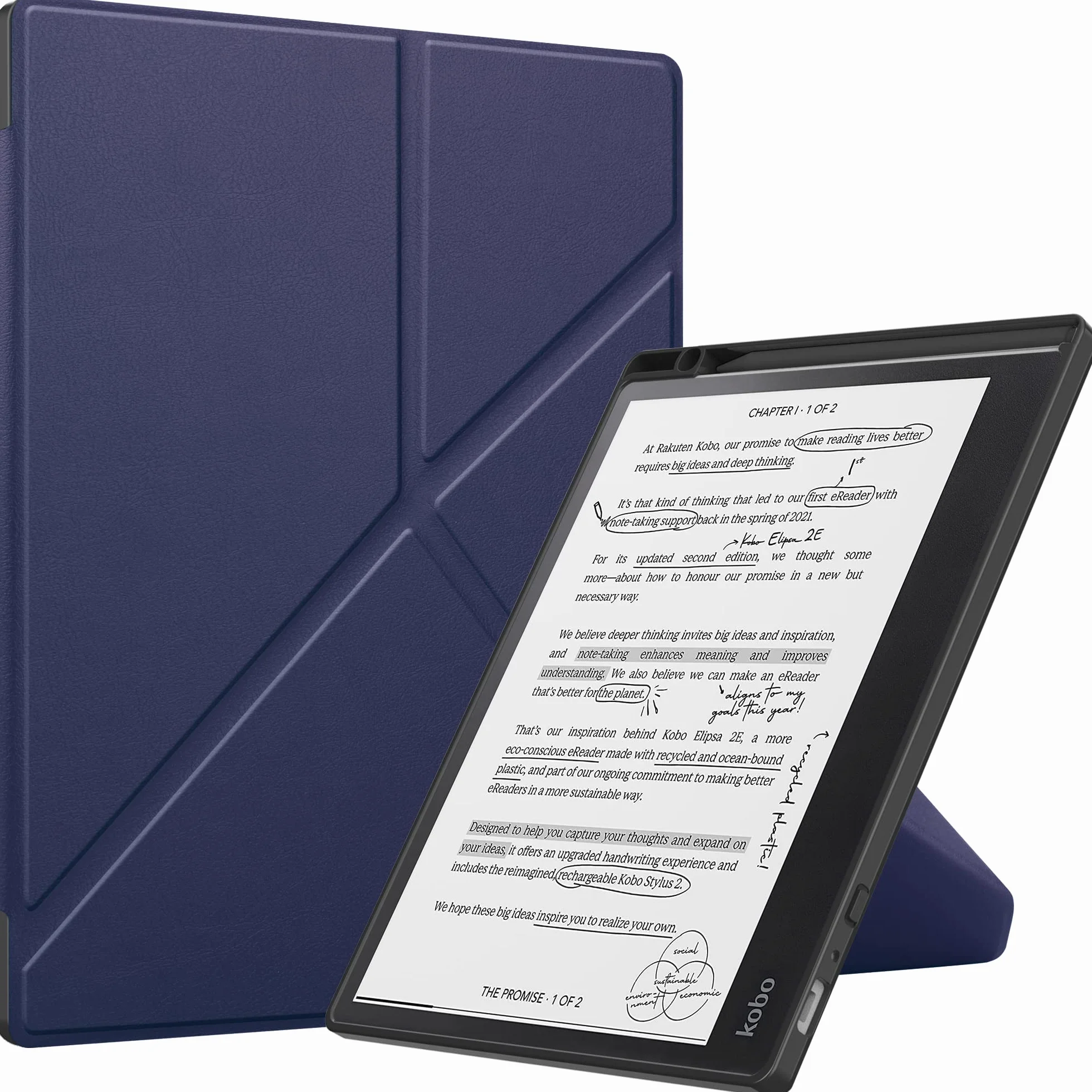 Custodia Cover Kobo Elipsa 2E 10.3 Pollici eReader 2023 con Pen Holder