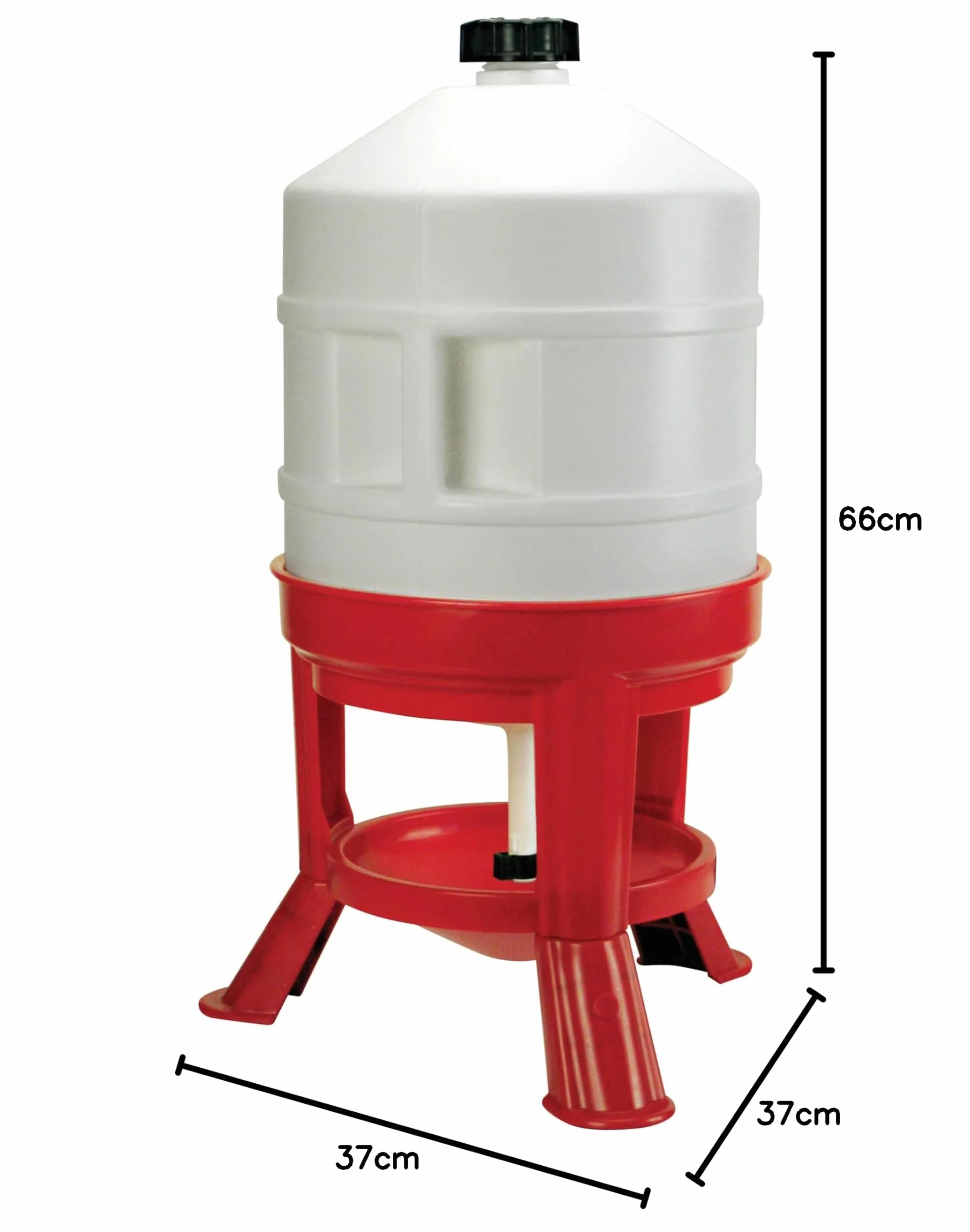 Abbeveratoio a Serbatoio in Plastica 30L Bianco Rosso