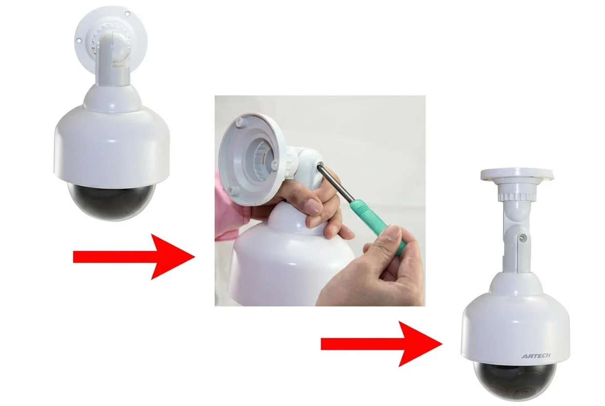 O&W Security 2 Dummy telecamere finte professionali a cupola per esterni con obiettivo cavo