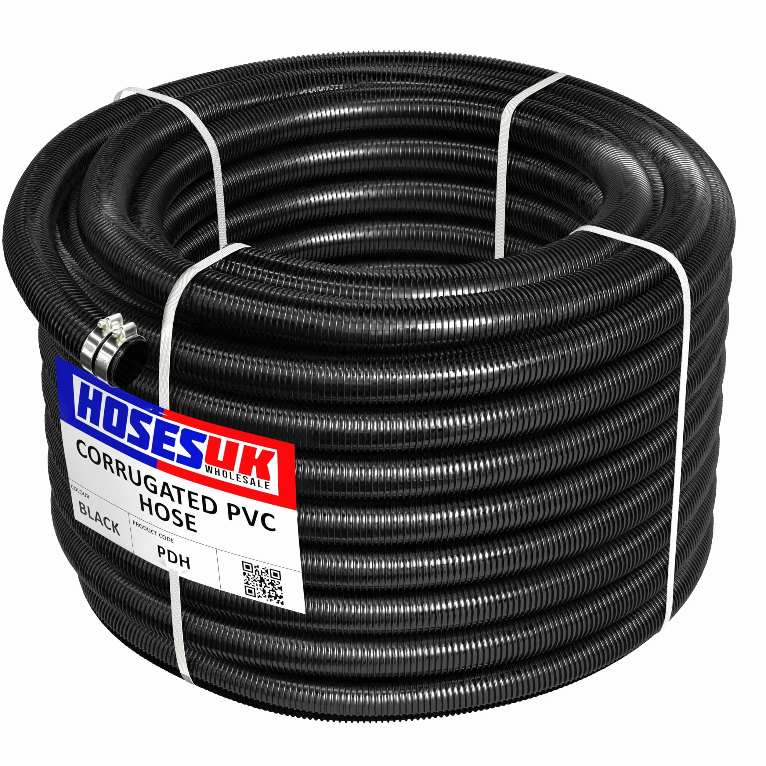 Tubo flessibile ondulato per laghetti, diametro interno 28 mm, lunghezza 25 m, con fascette stringitubo
