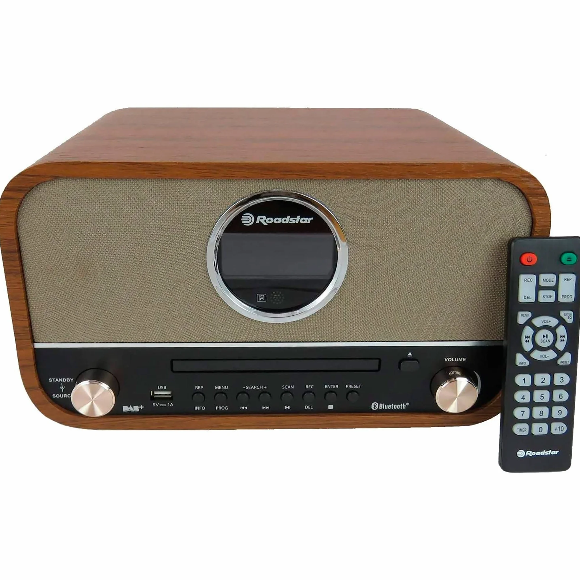 Roadstar HRA1782ND+BK Sistema Micro Vintage Radio DAB DAB+ FM CD MP3 Bluetooth Stereo Nero