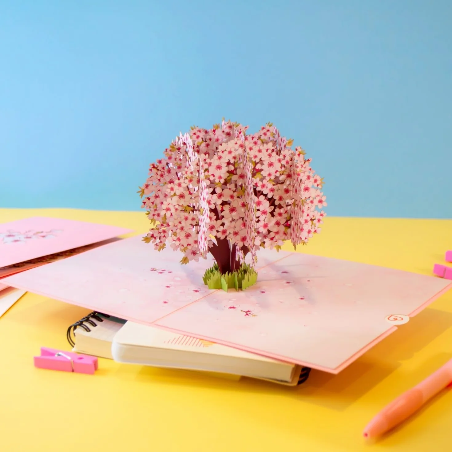 Papercrush Biglietto Pop-Up Sakura 3D Cartolina Auguri Fiori Ciliegio Regalo Compleanno Donna