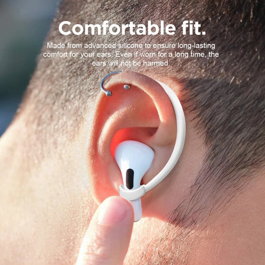 Ganci auricolari sportivi bianchi per cuffie Bluetooth, accessori per corsa e sport