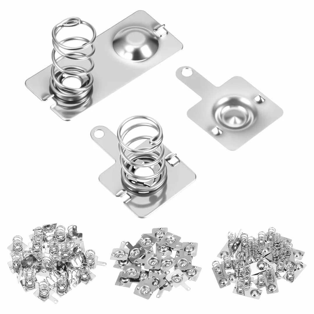 HAGNA 24 Set Positivo A Negativo Molla Contatto Piastra, 24 Pezzi Aa Batteria Piastra 28Mmx11Mm E 24 Coppie Aa Batteria Piastra 13Mmx11Mm