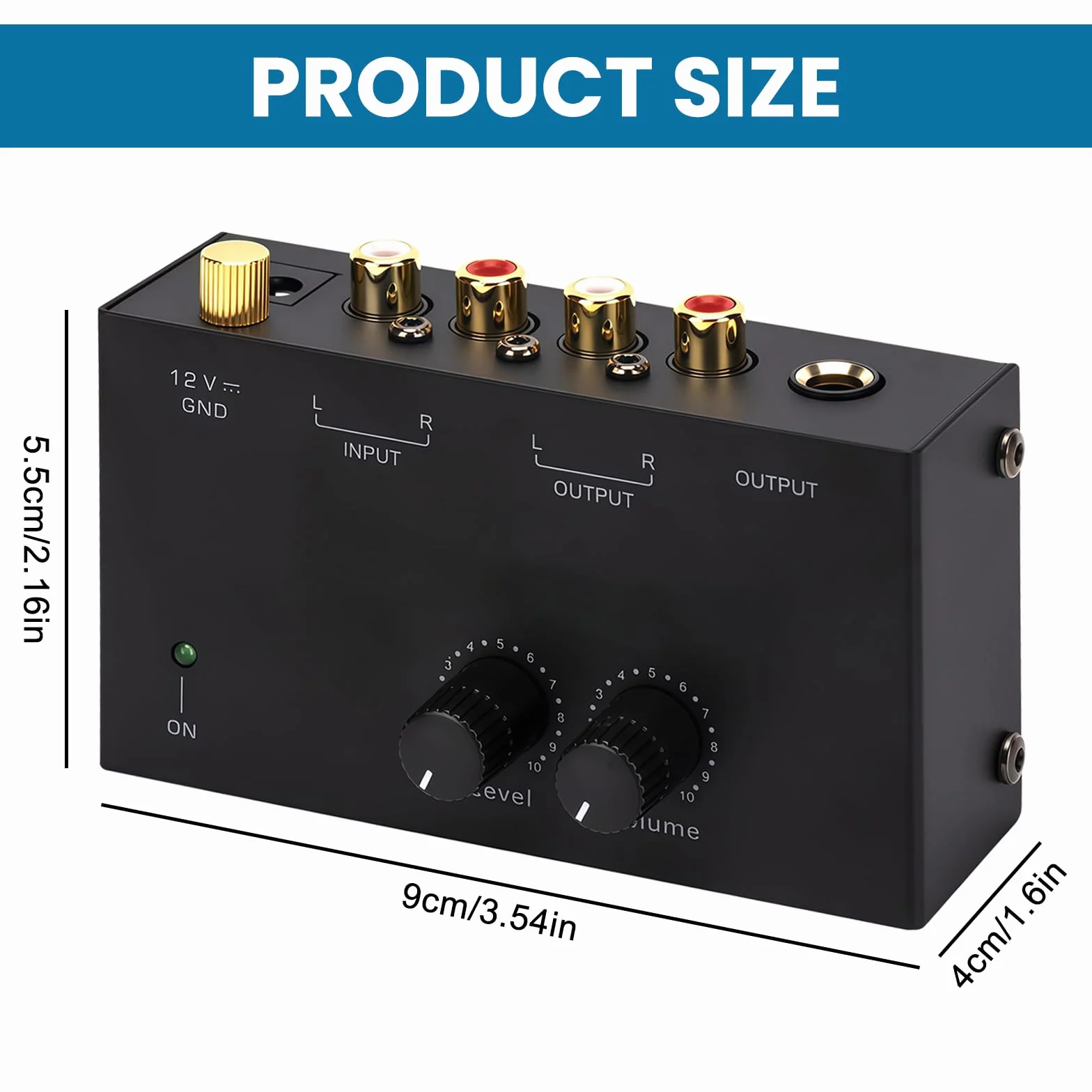 Giradischi Phono Preamp MM Ingresso Uscita RCA Amplificatore Stereo con Livello Preamplificatore DC