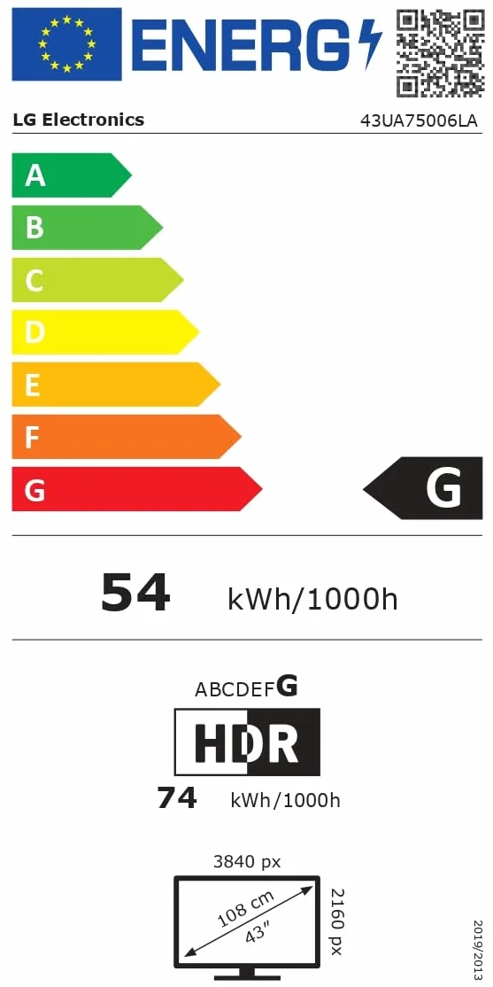 LG 43UA75006LA Smart TV 4K Ultra HD 43 cali, webOS AI, α7 Gen8, HDR10, VRR 4K@60Hz