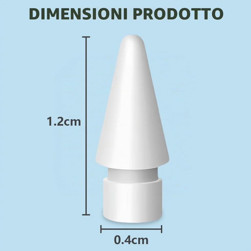 flintronic Punta per Apple Pencil, 3 Pezzi, Alta Sensibilità, Ricambio, Compatibile con 1a e 2a Generazione, Bianco