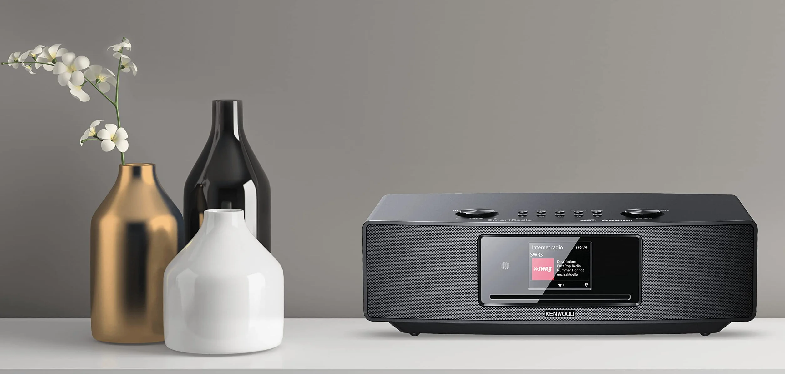 KENWOOD Radio DAB WiFi CR-ST700SCD, Radio Digitale DAB+ WiFi, Wyświetlacz 7,1 cm, Orologio Radiosveglia, Odtwarzacz CD, USB, Czarny