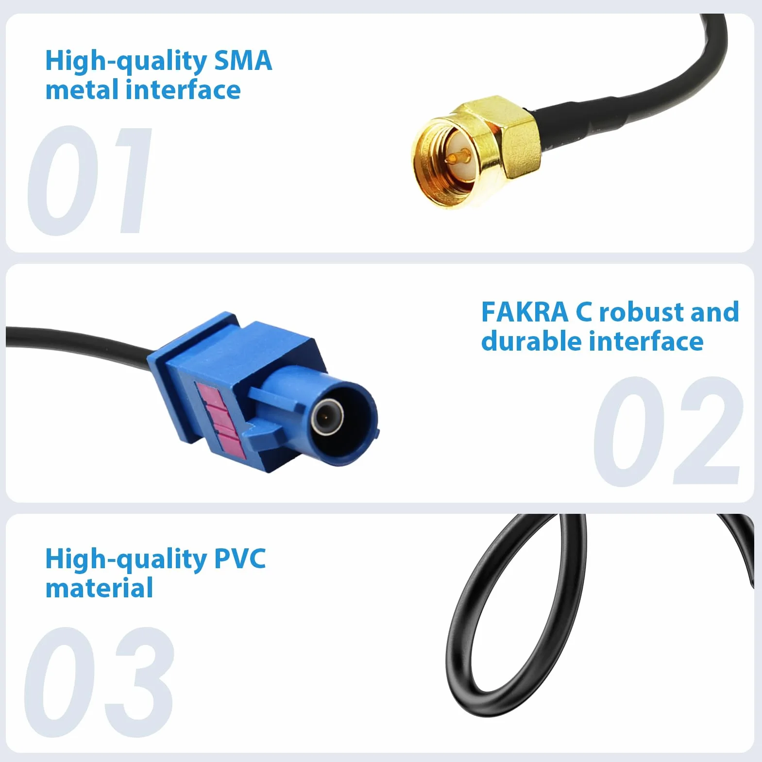 Cavo Adattatore Antenna GPS Auto, Adattatore Fakra C a SMA, Connettore SMA Maschio a Fakra C Femmina, Cavo Coassiale RG174, 15 cm