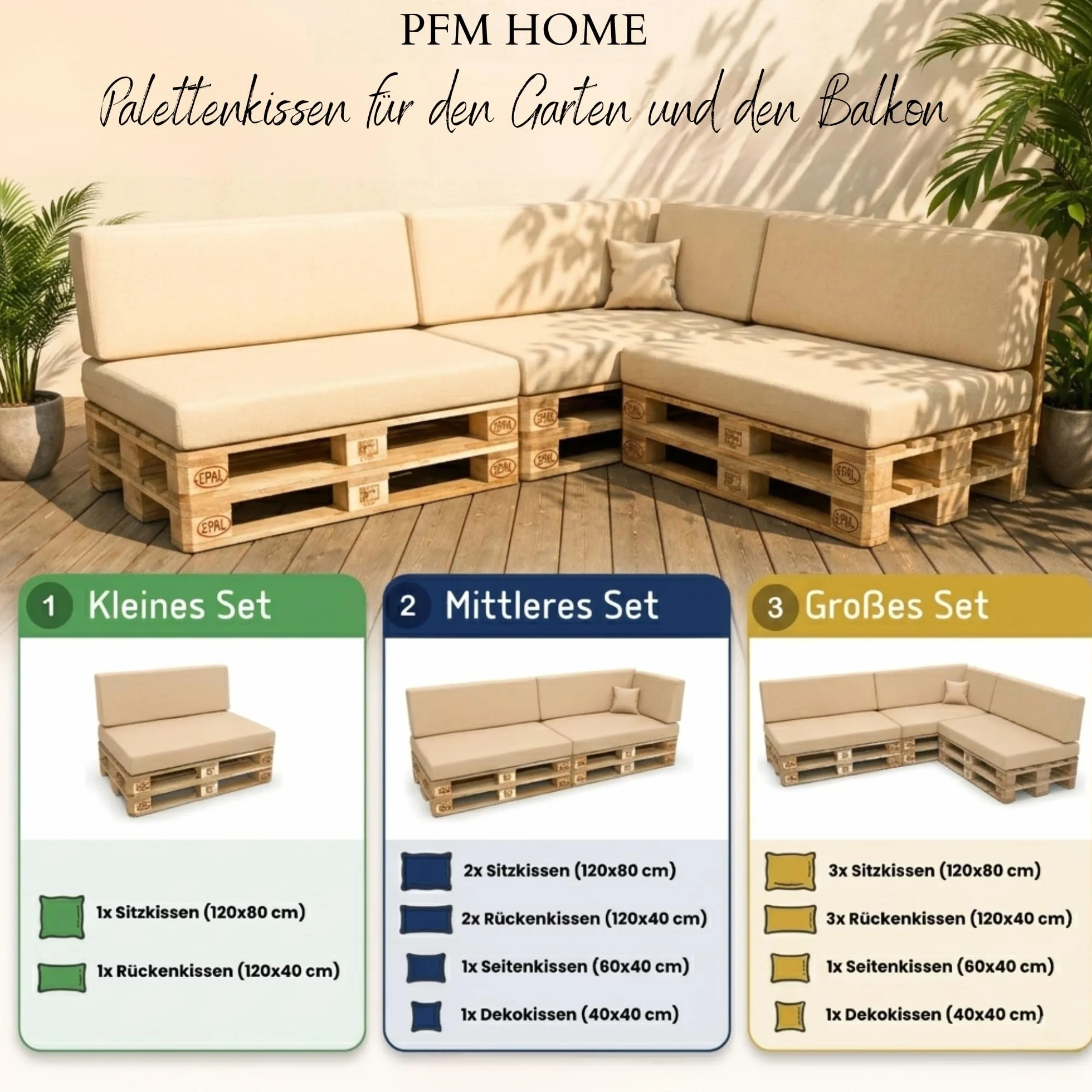 Cuscino per pallet impermeabile set 8 divani pallet europei con rivestimento rimovibile