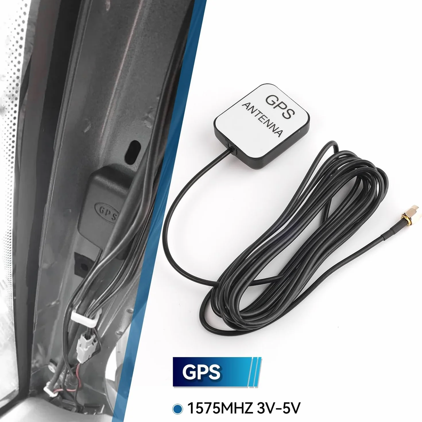 Greluma Antenna GPS Attiva Impermeabile 4m SMA Maschio per Veicoli