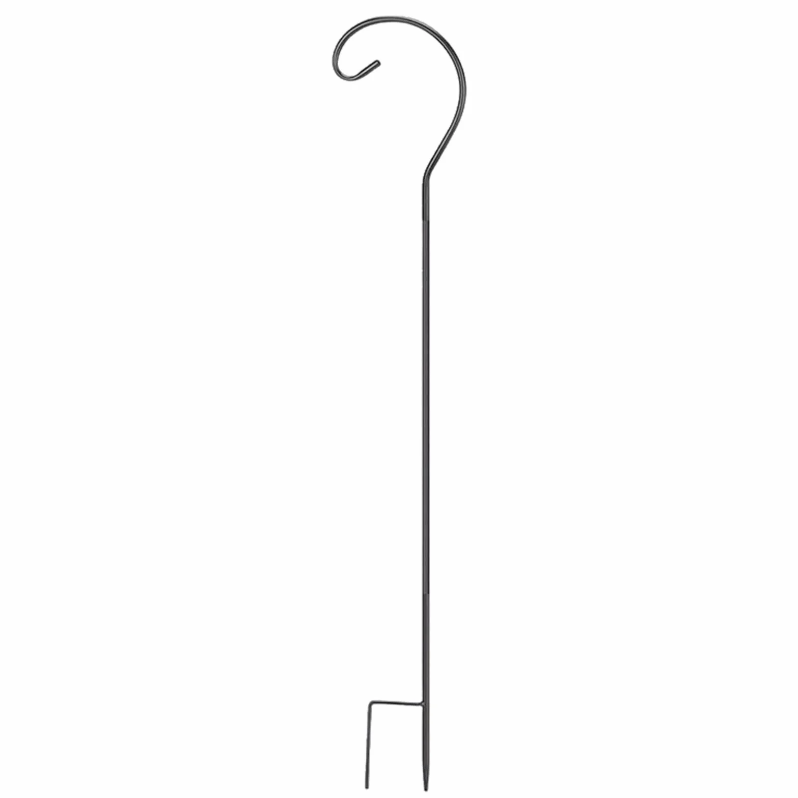 Gancio regolabile da pastore per esterni, 61 x 14 cm, acciaio, nero, picchetto da terra, capacità di , supporto per mangiatoia per colibrì, porta piante lanterna, decorazione da giardino