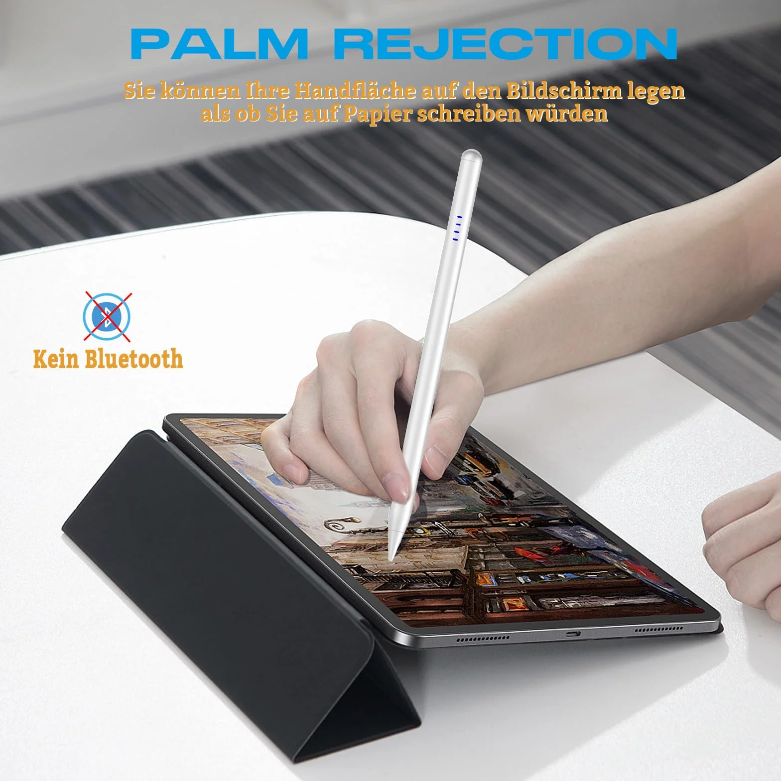 CMARS Penna Apple iPad Ricarica Rapida Rejection Palmo Inclinazione Compatibile iPad 6/7/8/9/10/A16 Mini 5/6 Air 3/4/5/M2/M3/M4 Pro 1/2/3/4/5/6/M4/M5