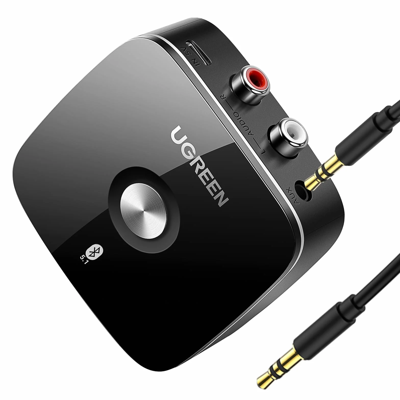 UGREEN Ricevitore Bluetooth 5.1 aptX HD Adattatore Audio 2RCA 3,5 mm HiFi EDR Bassa Latenza Wireless