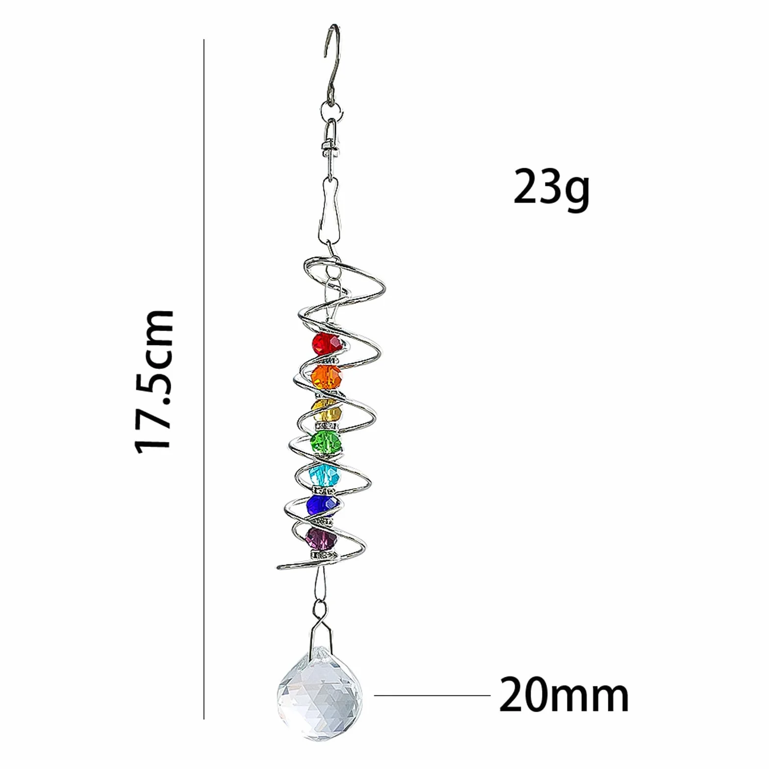 Acchiappasole Cristallo, Acchiappa Sole con Doppia Spirale, Cristalli Acchiappasole da Appendere, Sun Catcher Garden Decor, per Interni, Giardini Domestici, Auto Decorazioni da Appendere