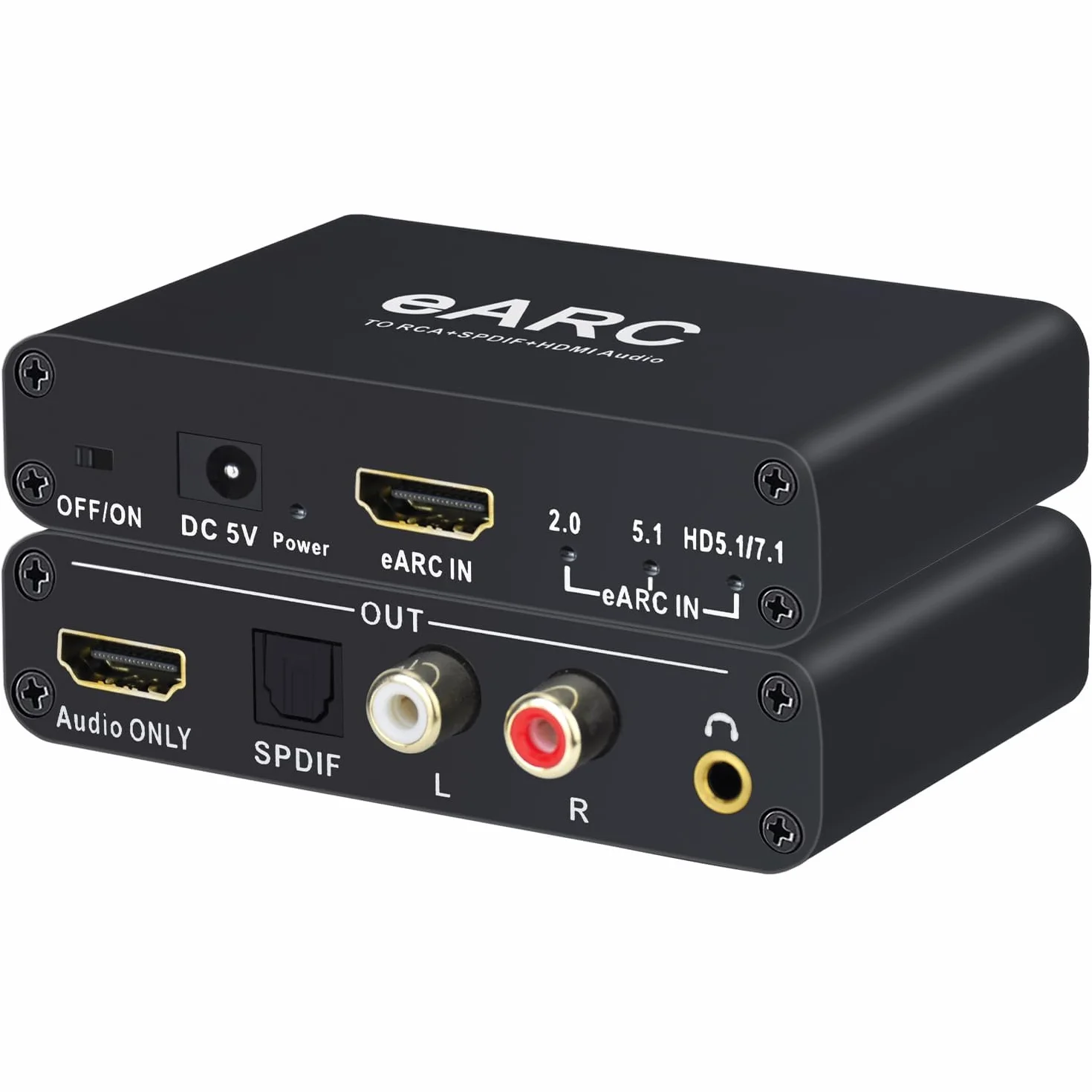 KSRplayer Estrattore audio HDMI eARC ARC 192 Khz convertitore audio digitale analogico R/L adattatore TV 3,5 mm DTS Dolby Atoms AC3 LPCM