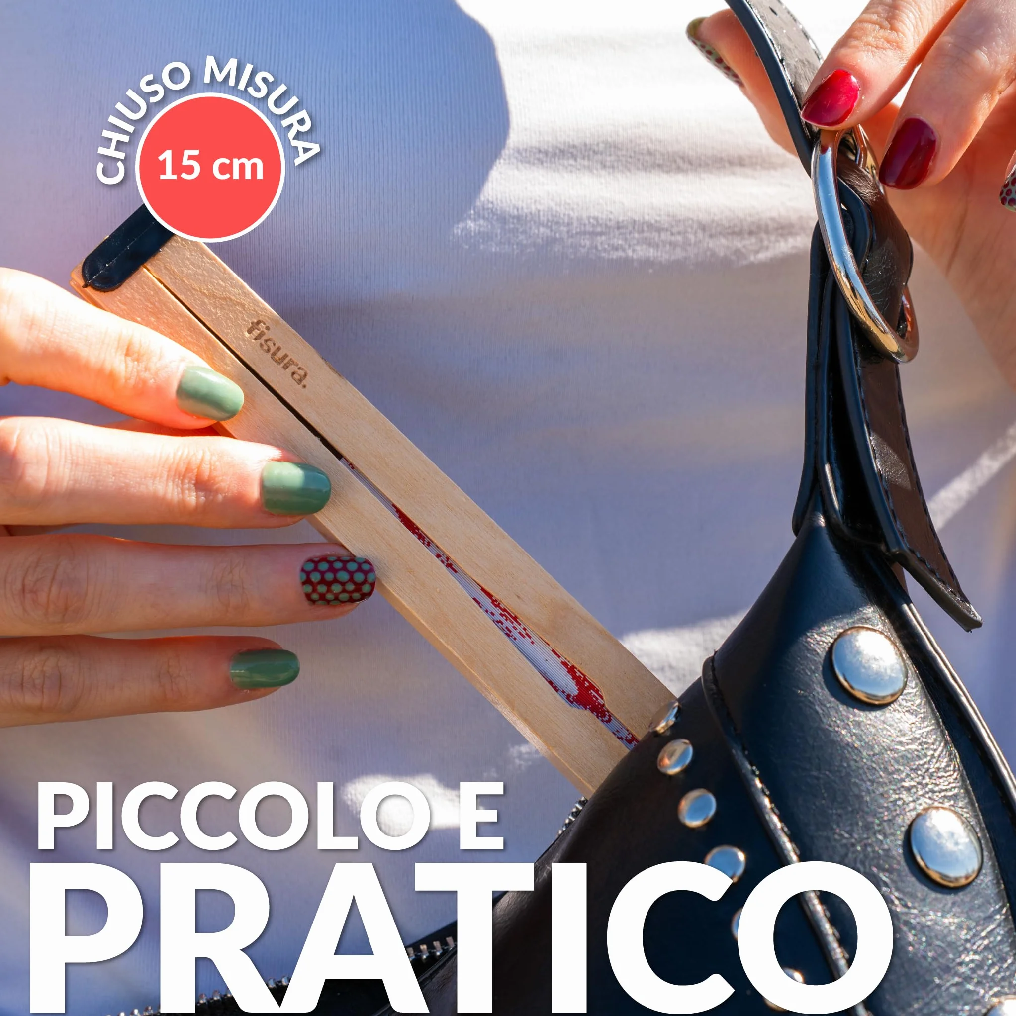 Fisura – Ventaglio pieghevole con motivo sardine, ventaglio originale in carta, pai pai bianco e rosso, accessorio per matrimonio, dettaglio per invitati, idea regalo festa o evento