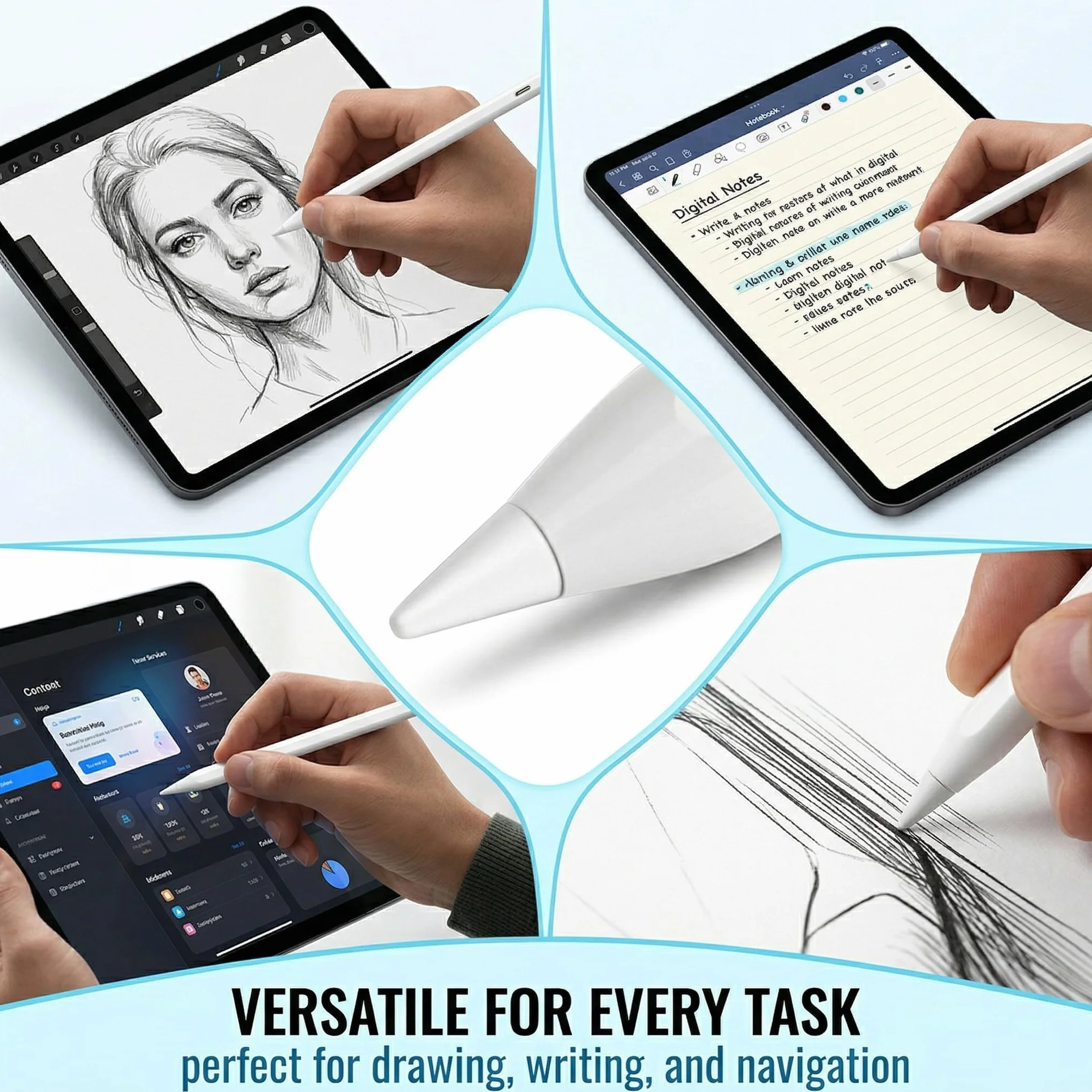 Apple Pencil 4 Pezzi Ricambio Alta Sensibilità Per Apple Pencil 2/1 Usb-C Pro Ipencil Nib Tip Ipad