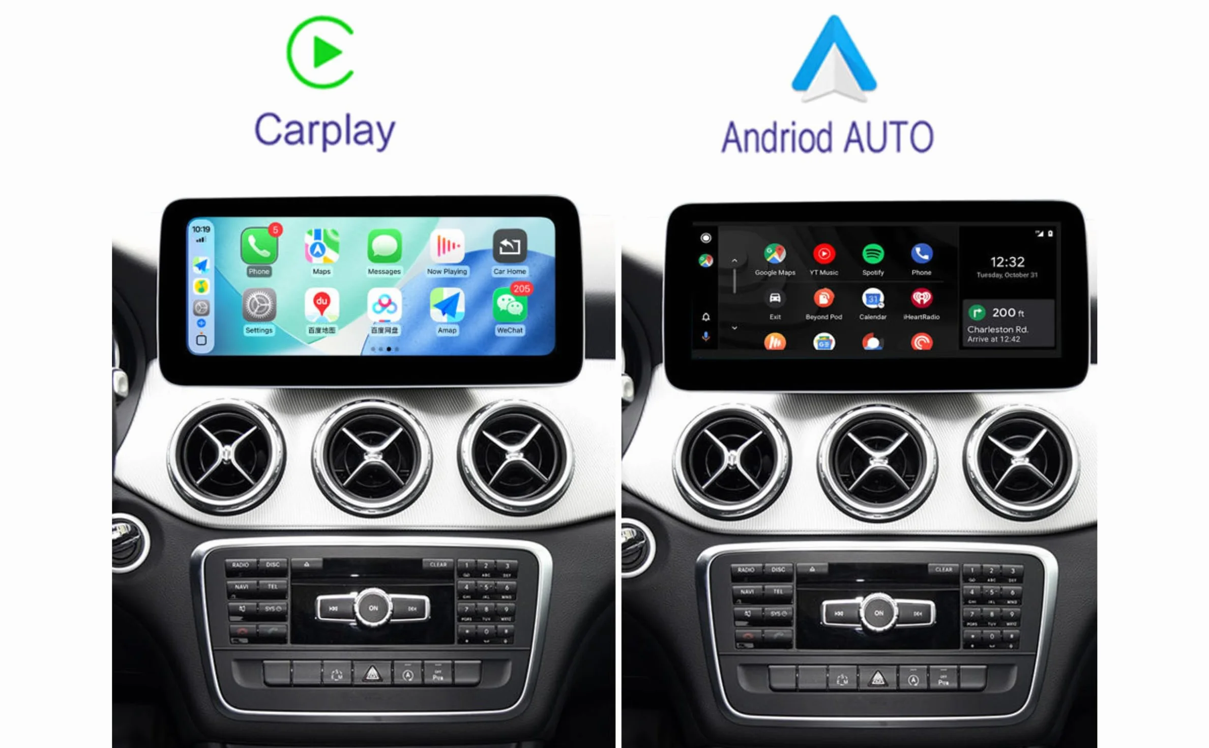 Monitor 10.25" Mercedes Classe A W176 CLA C117 GLA X156 NTG 4.5 4.7 Linux Apple CarPlay Android Auto Wireless Schermo HD IPS OEM Plug & Play