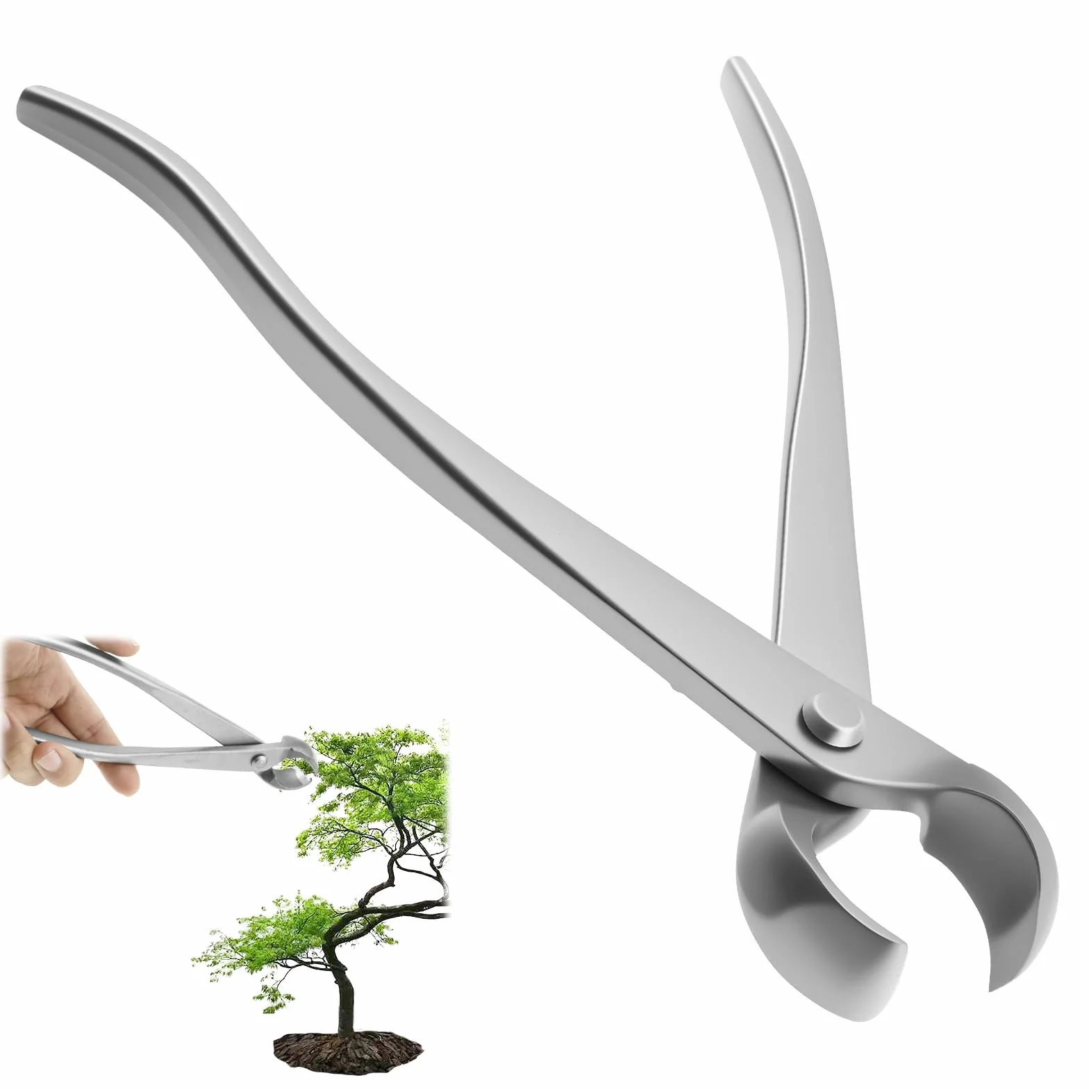 Taglia-concava da 21 cm in acciaio inossidabile con manico ergonomico resistente all'usura e alla ruggine Taglia-bottoni multifunzione per il taglio di alberi, cespugli, fiori (stile 1)