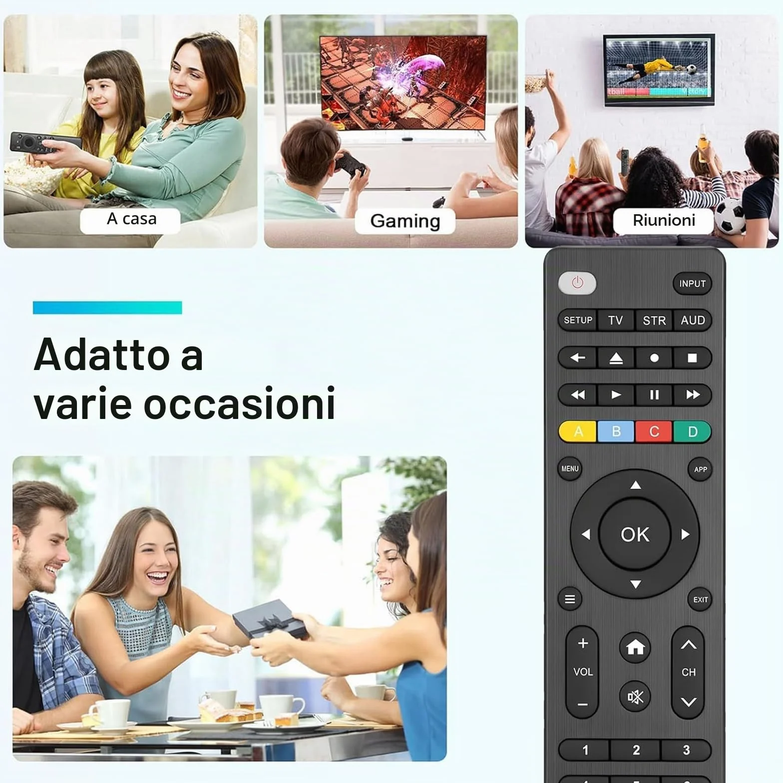 Telecomando universale TV per Samsung, LG, Sony, Hisense, TCL, Toshiba, Panasonic, Vizio, Sharp, Philips