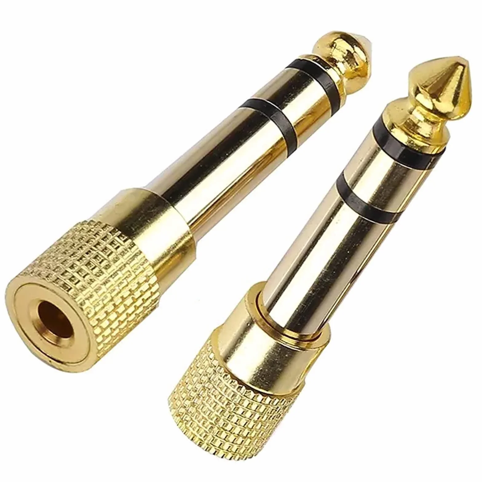 Adattatore Jack Cuffie 6.3 a 3.5 Rame Puro Placcato Oro Riduttore Maschio Femmina Stereo AUX