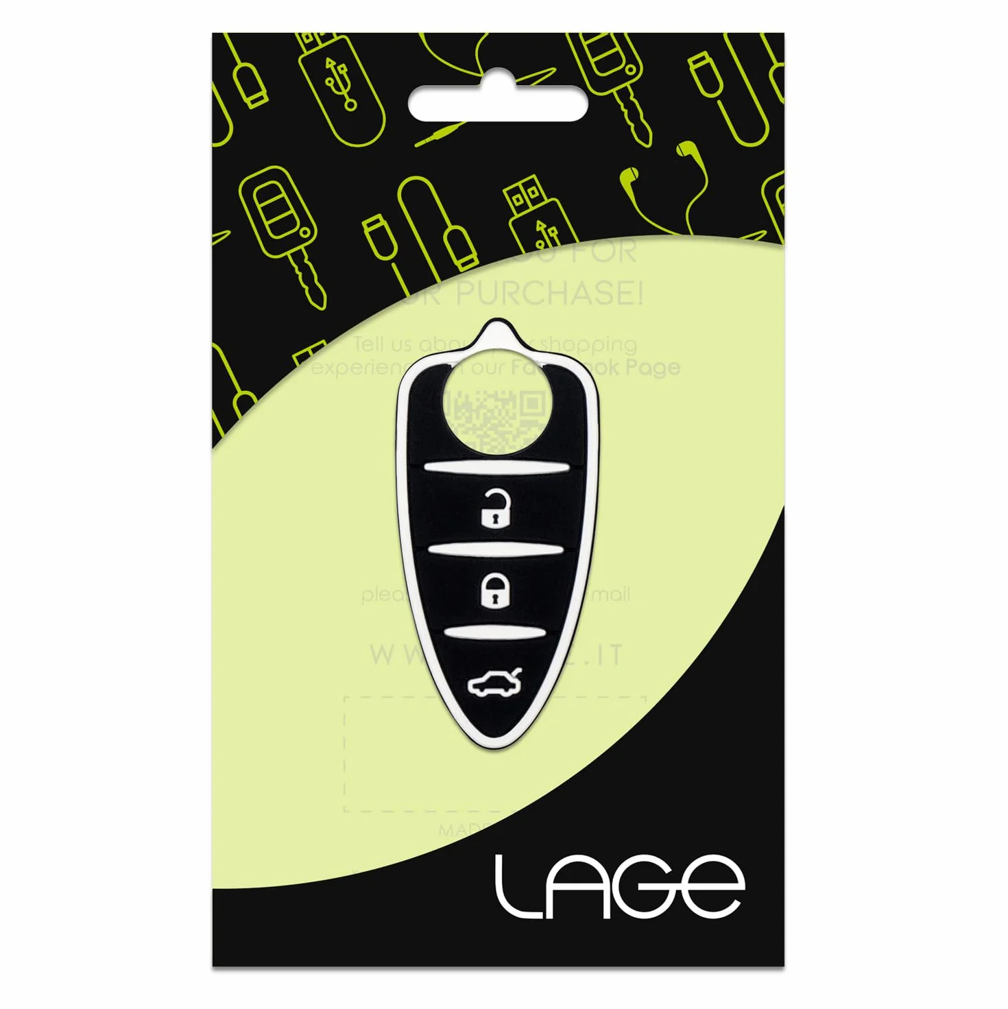 Alfa Romeo Mito Giulietta Brera 159 Silicone Key Case Replacement 3 Button Black White