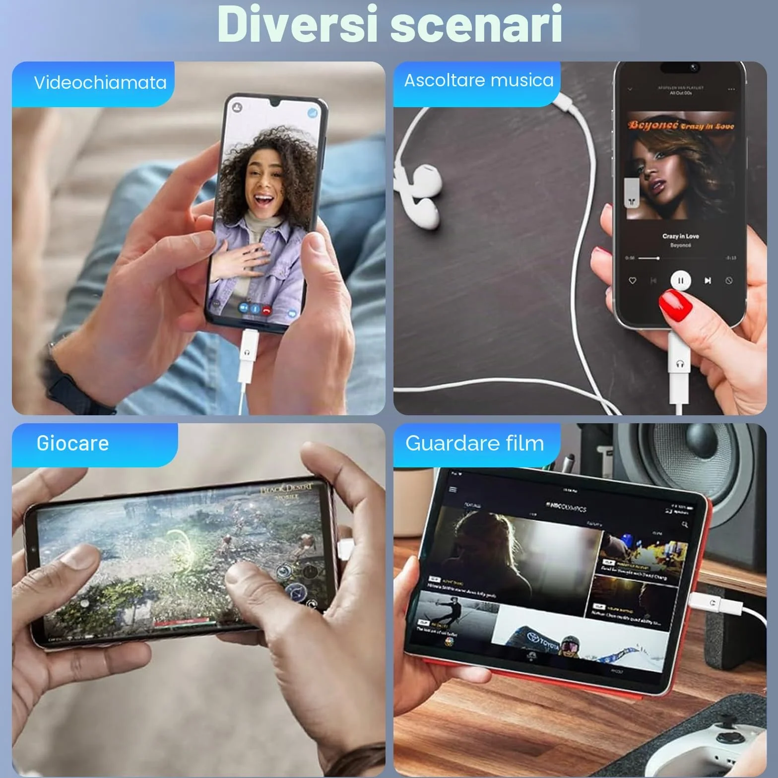 Adattatore audio USB C a Lightning per iPhone 17/16/15 Pad Air/Mini 6 Samsung, Hi-Fi, bianco
