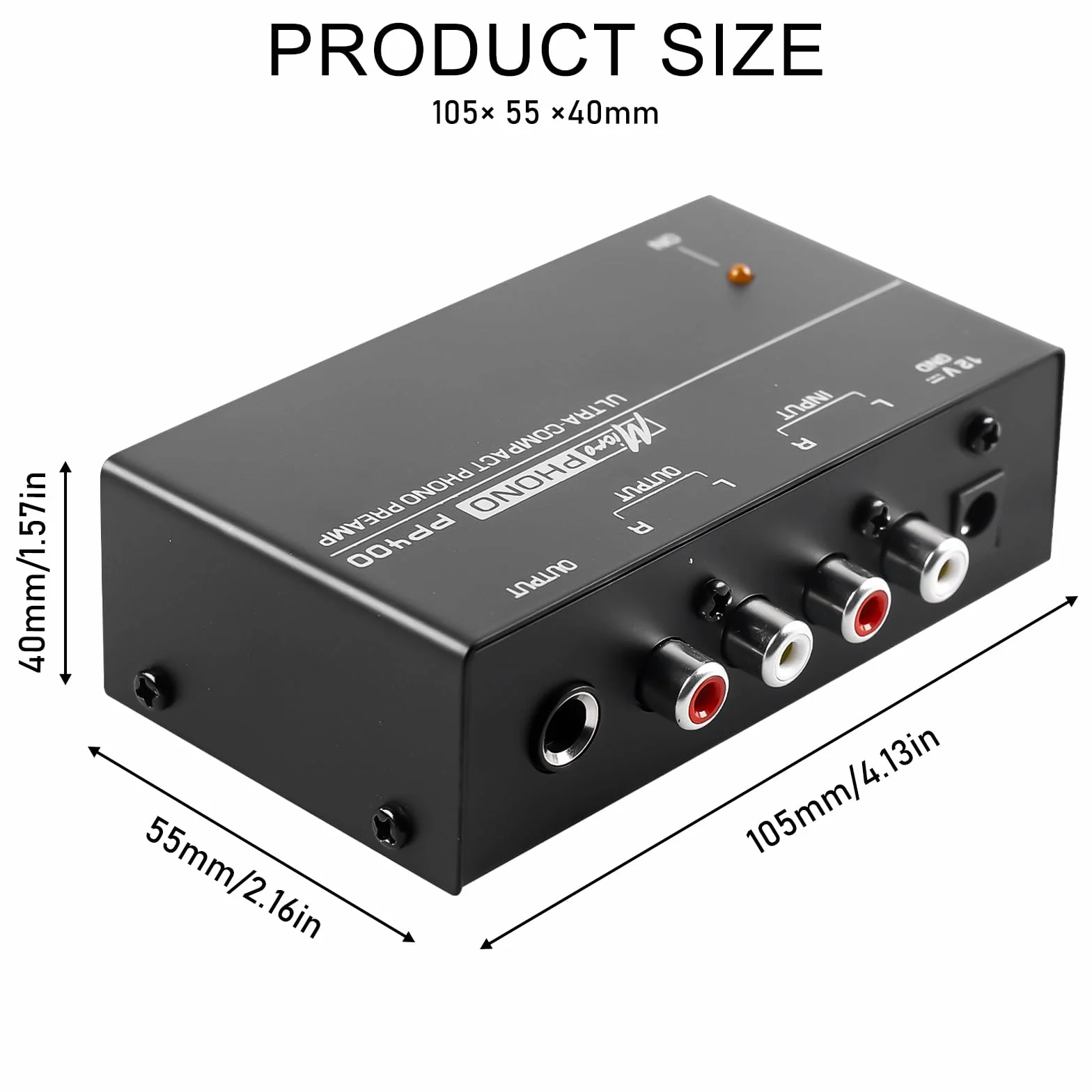 Phono Preamplificatore Preamp per Giradischi MM RCA Input Output con Alimentatore