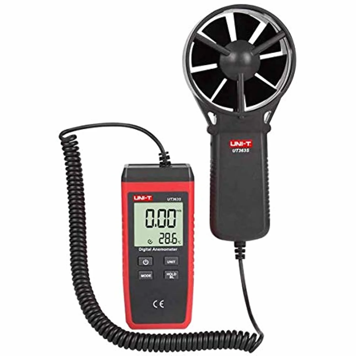 UNI-T UT363S Anemometro digitale, 0.4m/s-30m/s, -10°C-50°C/14°F-122°F